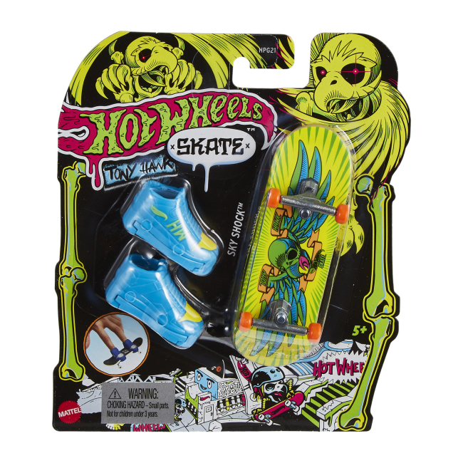 Антистрес іграшки - Скейт для пальчиків Hot Wheels Tony Hawk Неон Sky Shock (HPG21/3)#2