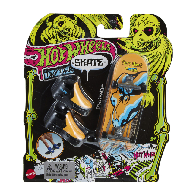 Антистрес іграшки - Скейт для пальчиків Hot Wheels Tony Hawk Неон Skulltimate (HPG21/4)#2