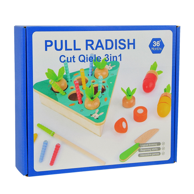 Розвивальні іграшки - Дерев'яний сортер Shantou Jinxing Pull radish (WD13028)#2