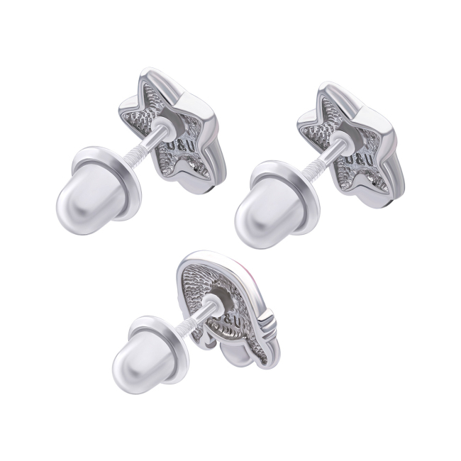 Ювелірні прикраси - Сережки UmaUmi Рак з червоним талісманом (2210000015388)#2