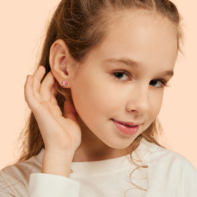 Ювелірні прикраси - Сережки UmaUmi Рак з червоним талісманом (2210000015388)#3