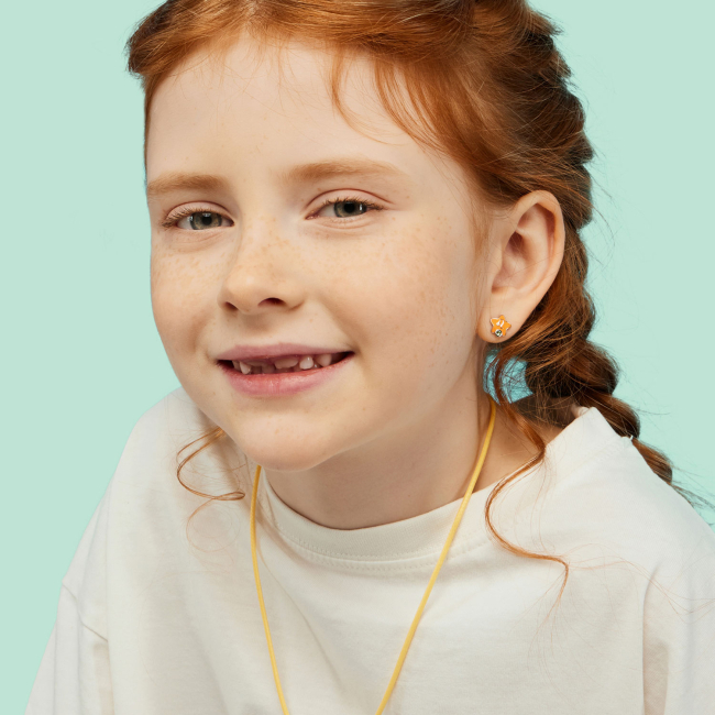 Ювелірні прикраси - Сережки UmaUmi Лев з зеленим талісманом (2210000015395)#4