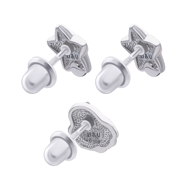 Ювелірні прикраси - Сережки UmaUmi Водолій з фіолетовим талісманом (2210000015456)#2