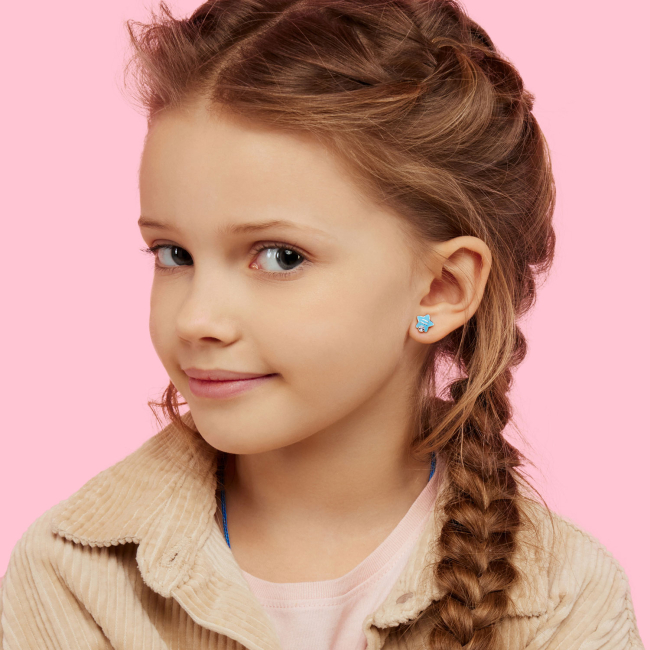 Ювелірні прикраси - Сережки UmaUmi Водолій з фіолетовим талісманом (2210000015456)#4