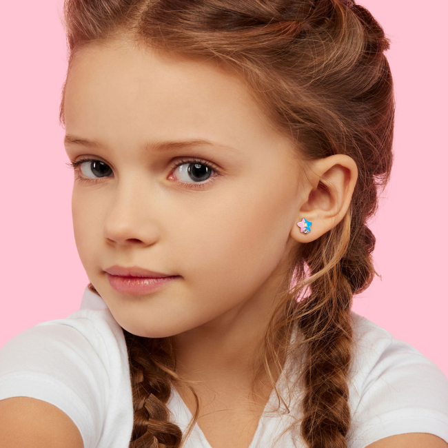 Ювелірні прикраси - Сережки UmaUmi Близнюки з блакитним талісманом (2210000015371)#3