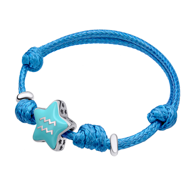 Ювелірні прикраси - Браслет на шнурку UmaUmi Zodiac Водолій з талісманом (2210000006720)#2