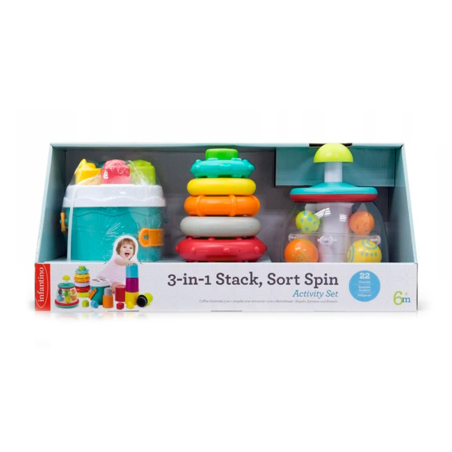 Развивающие игрушки - Игровой набор Infantino Собери, сортируй, вращай 3 в 1 (315193)#4