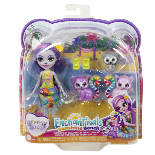 Игровой набор Enchantimals Sunshine beach Семья Лемура Лоринды (HRX86 ...