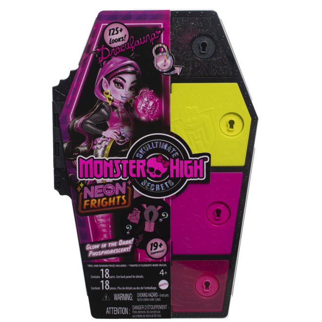 Куклы - Игровой набор Monster High Неоновые и бомбезные Ужасно-секреты Дракулоры (HNF78)#5