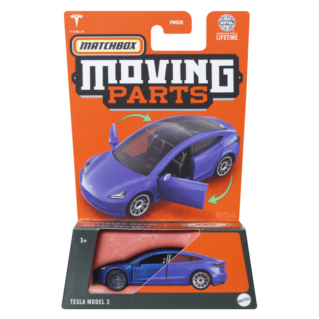 Автомодели - Автомодель Matchbox Moving parts Tesla model 3 (FWD28/HVN16)#4