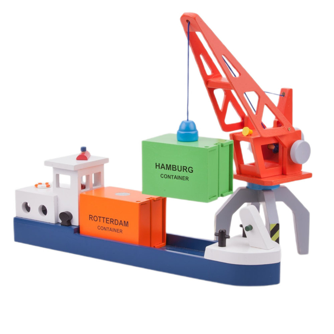 Транспорт и спецтехника - Баржа New Classic Toys с 2 контейнерами (10904)#2