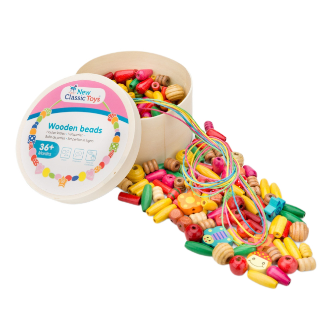 Наборы для творчества - Набор для изготовления украшений New Classic Toys Деревянные бусинки (10570)#2