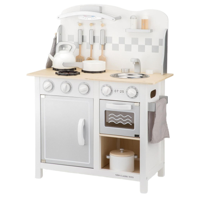Дитячі кухні та побутова техніка - Ігровий набір New Classic Toys Кухня біло-срібна DeLuxe (11061)#2