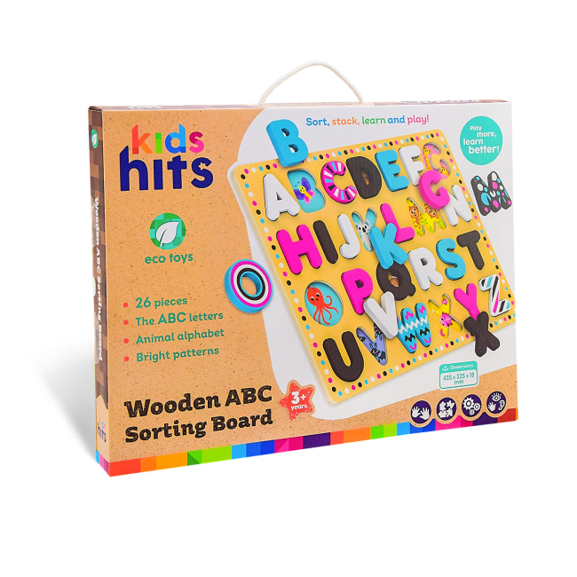 Розвивальні іграшки - Дерев'яна іграшка Kids hits Wooden ABC Sorting Board (KH20/025)#4