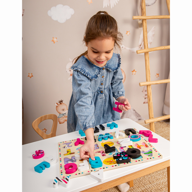 Розвивальні іграшки - Дерев'яна іграшка Kids hits Wooden ABC Sorting Board (KH20/025)#5