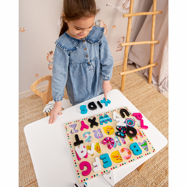 Розвивальні іграшки - Дерев'яна іграшка Kids hits Wooden ABC Sorting Board (KH20/025)#6