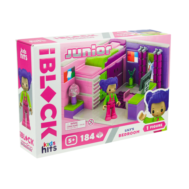Конструктори з унікальними деталями - Конструктор IBLOCK Junior Kids hits Спальня Лілі 184 деталі (KH08/001/1)#2