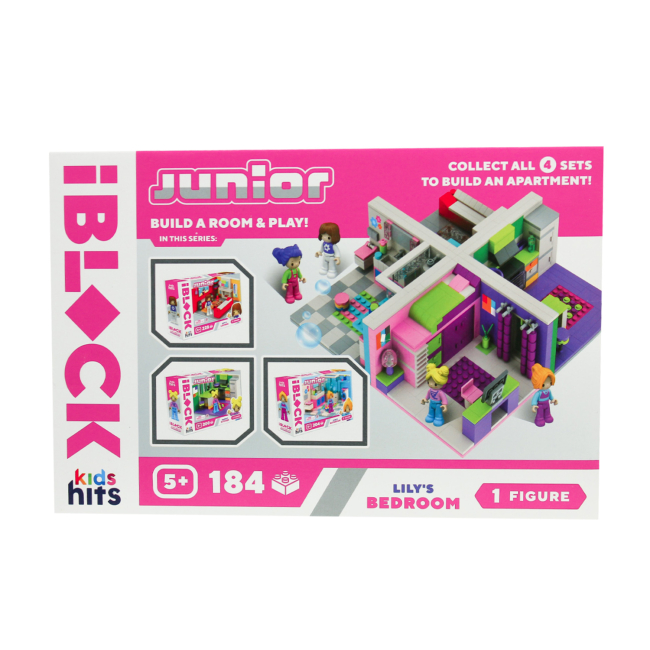 Конструктори з унікальними деталями - Конструктор IBLOCK Junior Kids hits Спальня Лілі 184 деталі (KH08/001/1)#3
