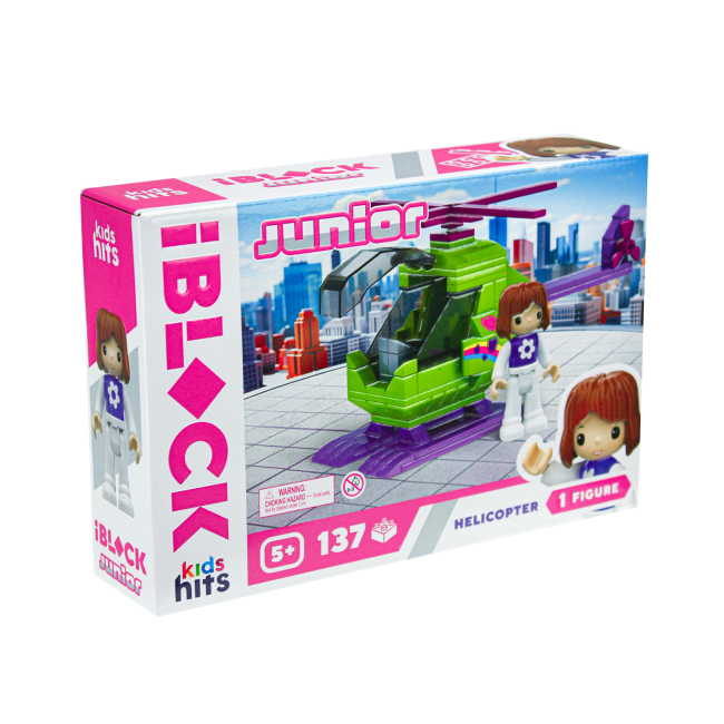 Конструктори з унікальними деталями - Конструктор IBLOCK Junior Kids hits Вертоліт 137 деталей (KH08/012/03)#2