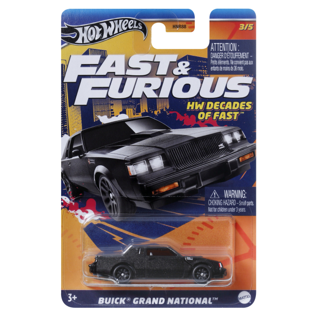 Автомоделі - Автомодель Hot Wheels Fast and Furious Форсаж Buick Grand National чорна (HNR88/HRW43)#3