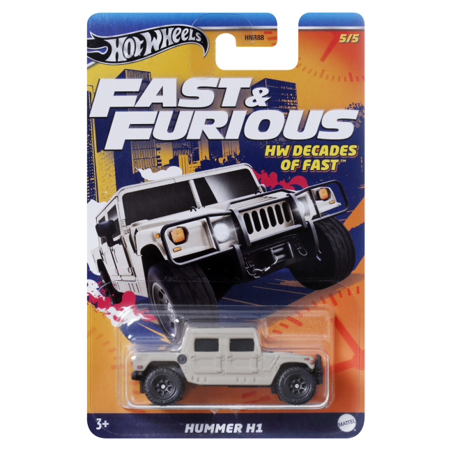 Автомоделі - ​Автомодель Hot Wheels Fast and Furious Форсаж Hummer H1 бежева (HNR88/HRW45)#3