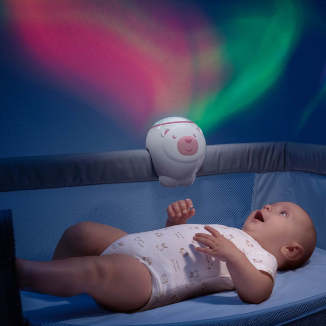 Ночники, проекторы - Ночник-проектор Chicco Полярный медвежонок розовый 2 в 1 (11558.10)#6