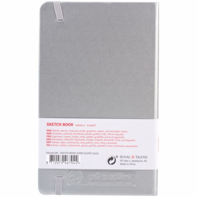 Канцтовари - Блокнот Royal Talens Shiny Silver 13 х 21 см (9314042M)#2