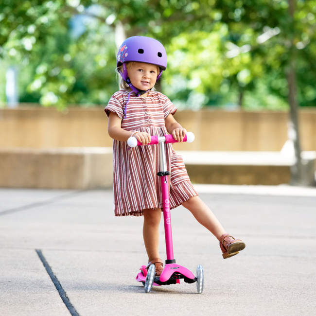 Захисне спорядження - Захисний шолом Micro M фіолетовий з квітами (AC2138BX)#7