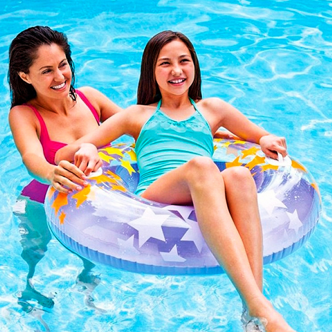 Для пляжа и плавания - Круг надувной INTEX Звезды сиреневый (59256/3)#2