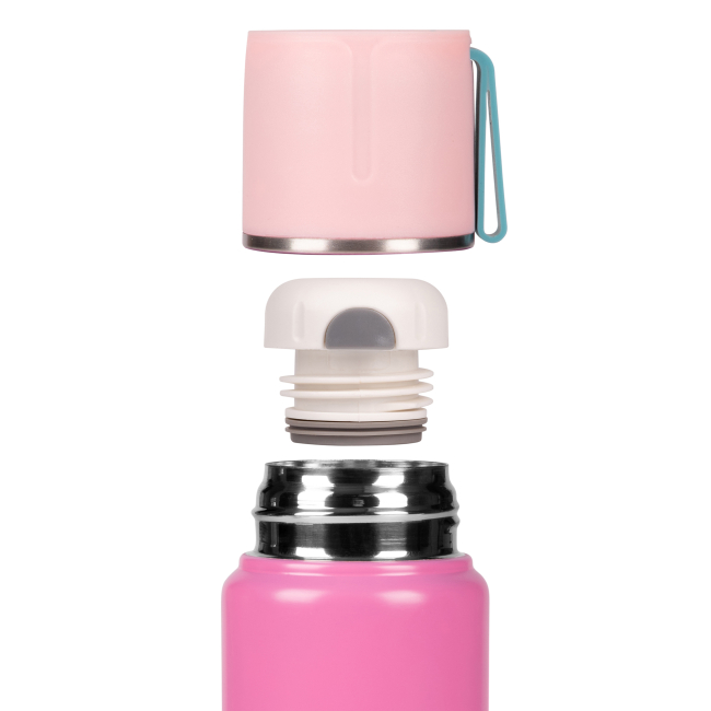 Бутылки для воды - Термоc Yes Fusion розовый с чашкой 420 мл (708208)#4