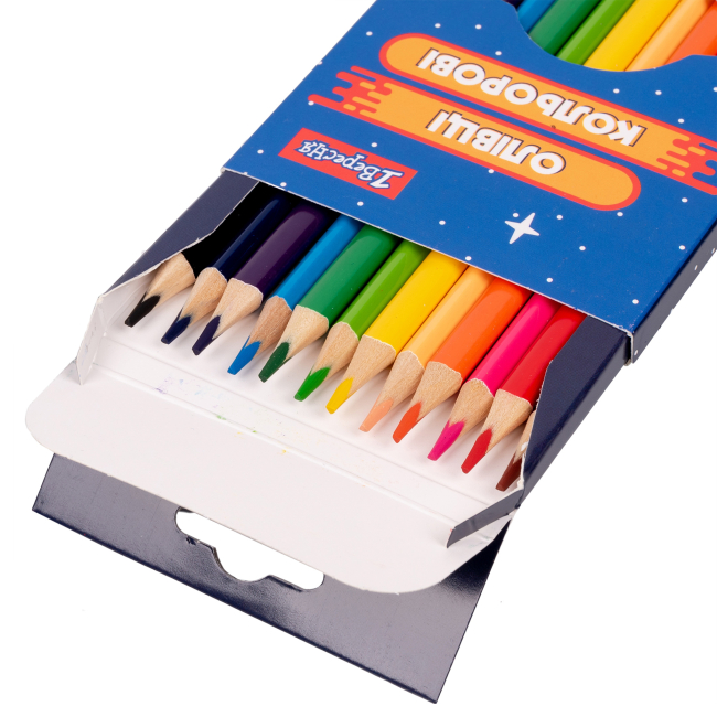 Канцтовары - Карандаши цветные 1 Вересня Space 12 цветов (290704)#2