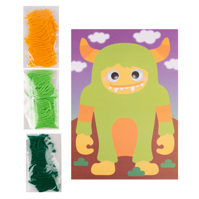Наборы для творчества - ​Набор для творчества 1 Вересня Аппликация из пряжи Монстрик (954564)#2
