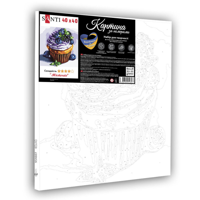 Товари для малювання - Картина за номерами Santi Тістечко 40 х 40 см (954607)#2