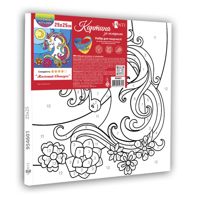 Товари для малювання - Картина за номерами Santi Магічний єдиноріг 25 х 25 см (954601)#2