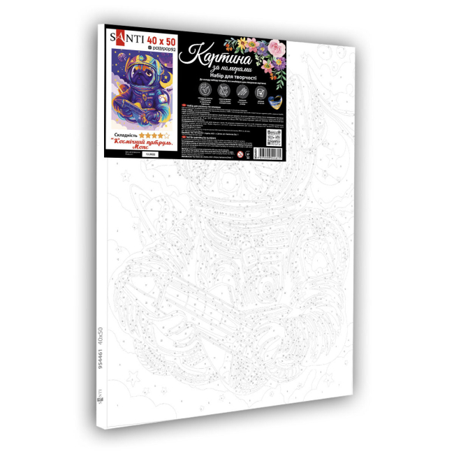 Товари для малювання - Картина за номерами Santi Космічний патруль Мопс 40 х 50 см (954461)#2