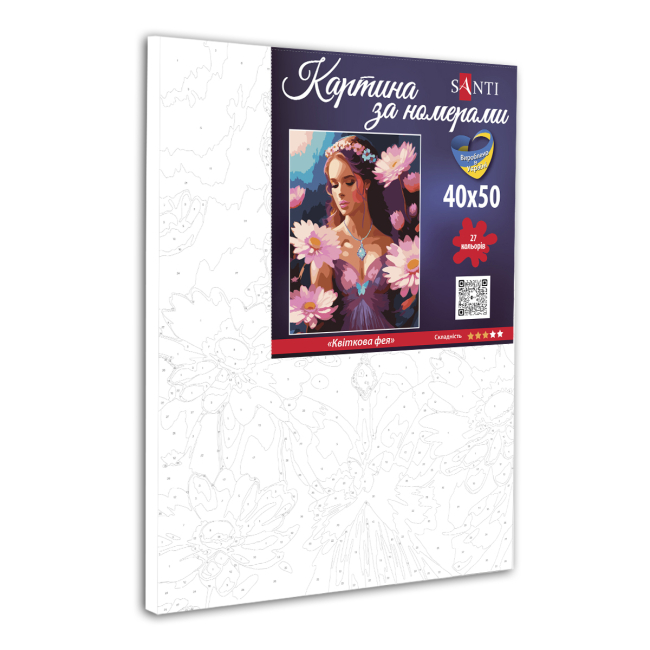 Товари для малювання - ​Картина за номерами Santi Квіткова фея​ 40 х 50 см (954741)#2