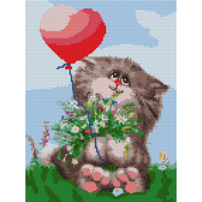 Мозаїка - Алмазна мозаїка Santi Котик з кулькою 30 х 40 см (954714)#2