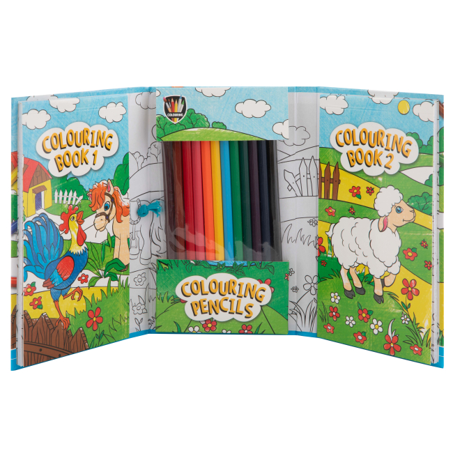 Товари для малювання - Розмальовка Grafix Ферма 12 олівців (150078_1)#2