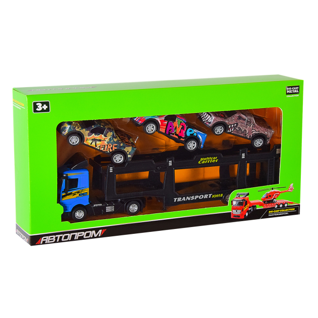 Транспорт і спецтехніка - Ігровий набір Автопром Трейлер блакитний (AP7508/2)#2