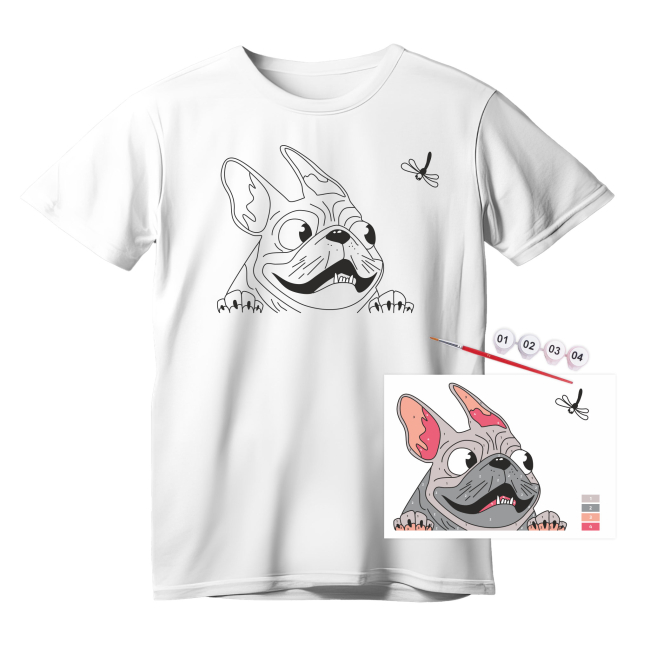 Набори для творчості - Набір для творчості Rosa Talent Футболка-розмальовка Мопс (N0003804)#2