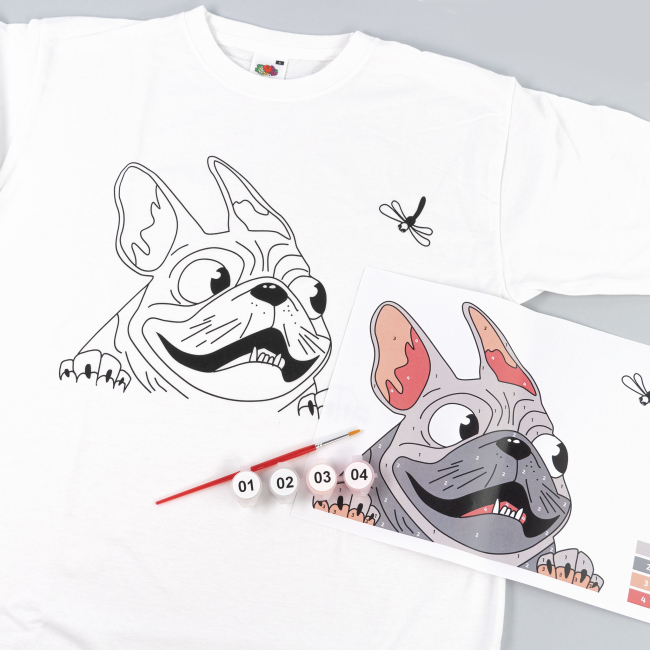 Набори для творчості - Набір для творчості Rosa Talent Футболка-розмальовка Мопс (N0003804)#3