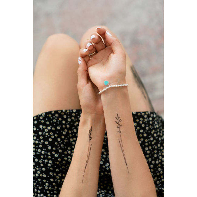 Косметика - Набор тату для тела Arley Sign Полевые веточки (1105)#7