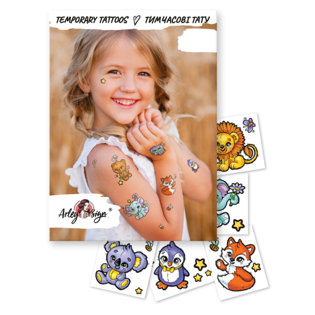 Косметика - Набір тату для тіла Arley Sign Плюшеві звірята (1505)#2