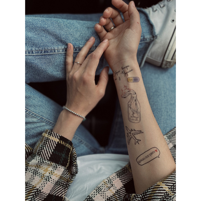 Косметика - Набір тату для тіла Arley Sign Українська весна (1624)#6