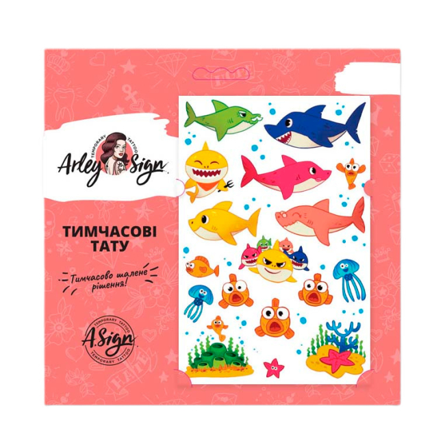 Косметика - Набор тату для тела Arley Sign Бейби шарк (1906)#2