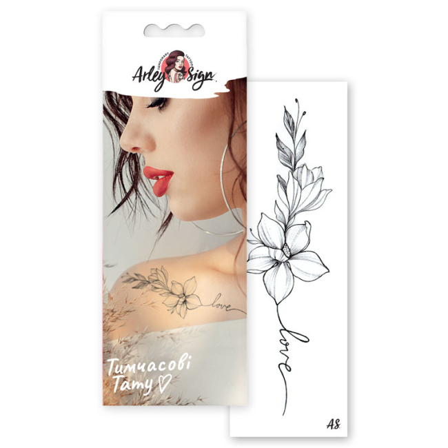 Косметика - Набір тату для тіла Arley Sign Квіти говорять: love (1213s)#2