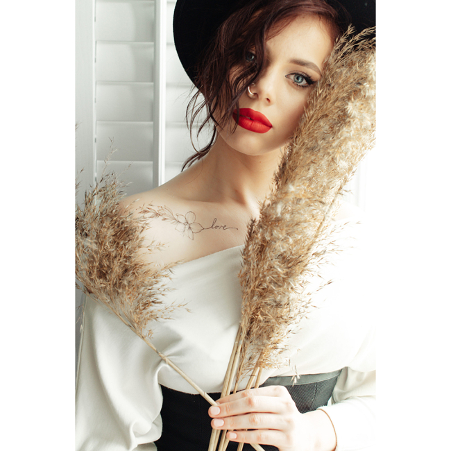 Косметика - Набір тату для тіла Arley Sign Квіти говорять: love (1213s)#4