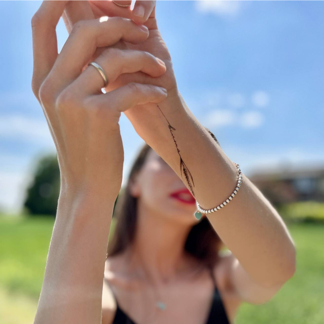 Косметика - Набір тату для тіла Arley Sign Квітка з написом Вільна (1704s)#3