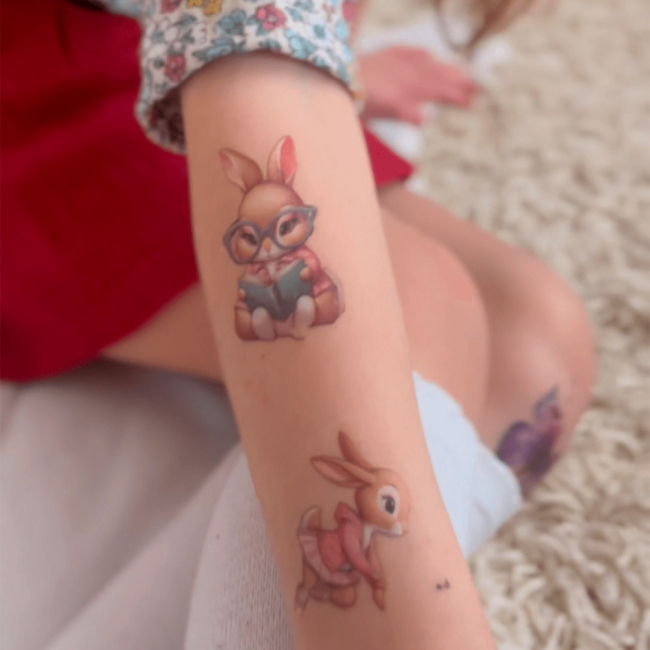 Косметика - Набор тату для тела Arley Sign Розовые зайцы (2106)#6