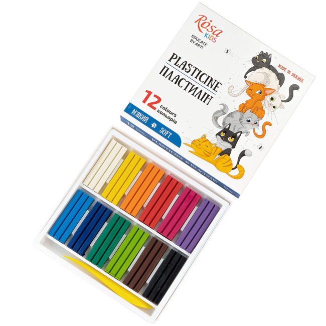 Наборы для лепки - Набор пластилина ROSA Kids Cats 12 цветов (302102)#2